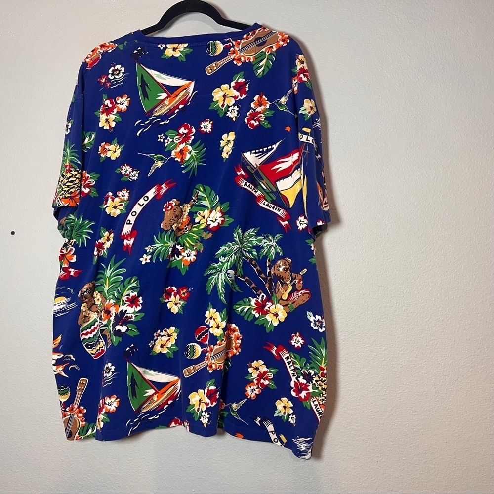 Polo by Ralph Lauren Aloha Bear Short Sleeve Shirt Size XXL Blue Tropical - Picture 7 of 12